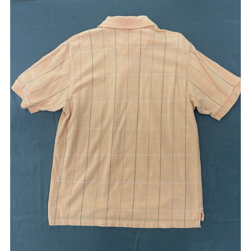 Izod Mens Golf Polo Shirt - Size L- Creamsicle Peach Orange Grid Pattern 4538111 - Picture 10 of 11